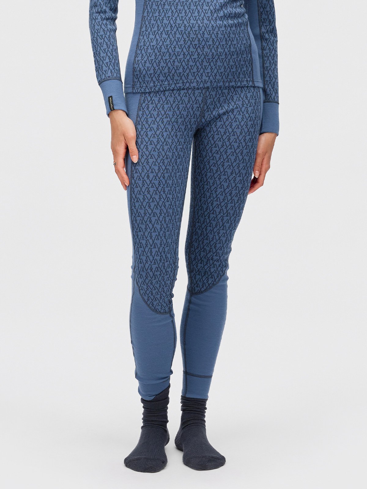 Twentyfour Aurora Aya Ull Tights D Gråblå