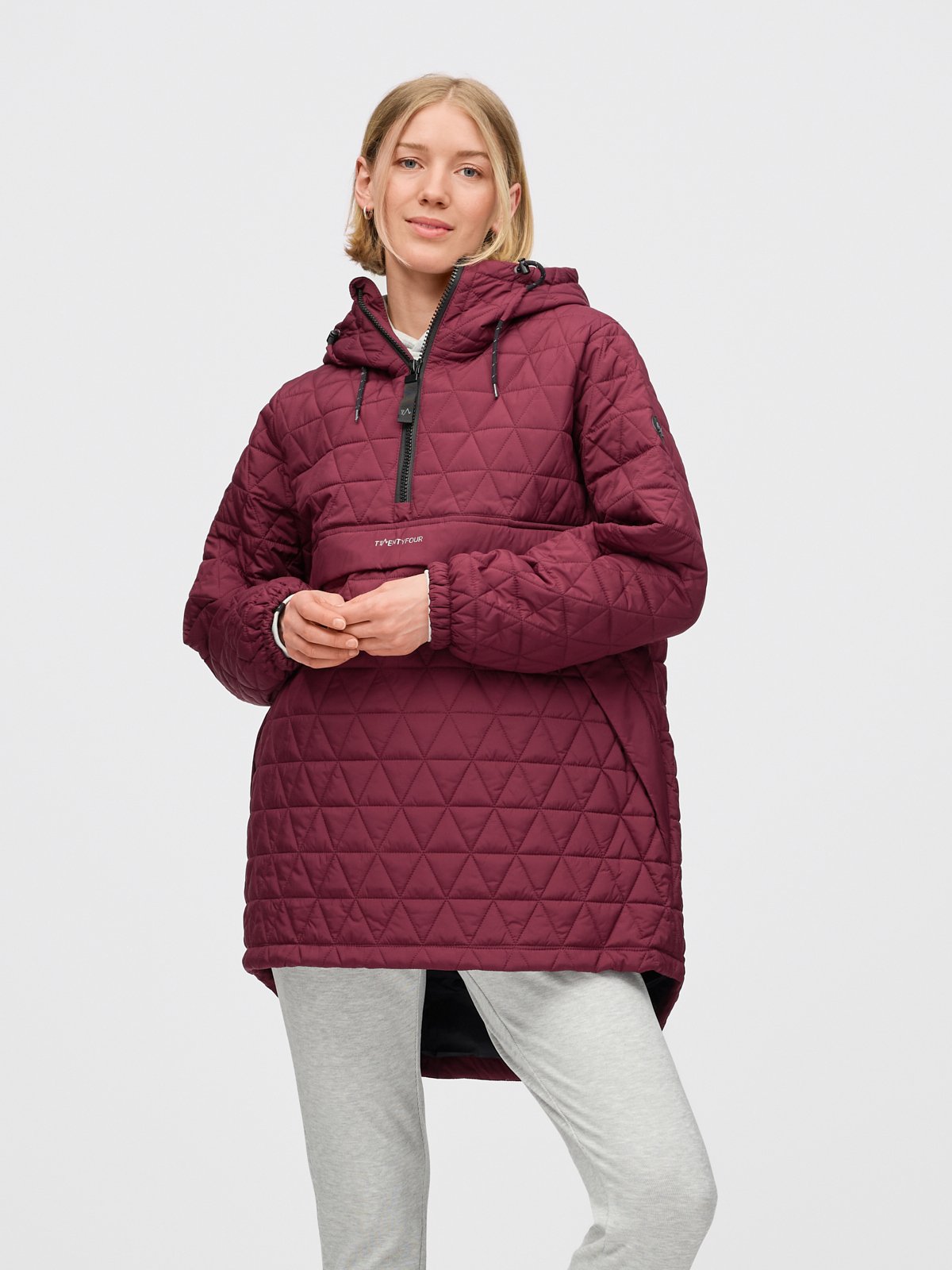 Twentyfour Mode Quilted Anorak D M Burgunder