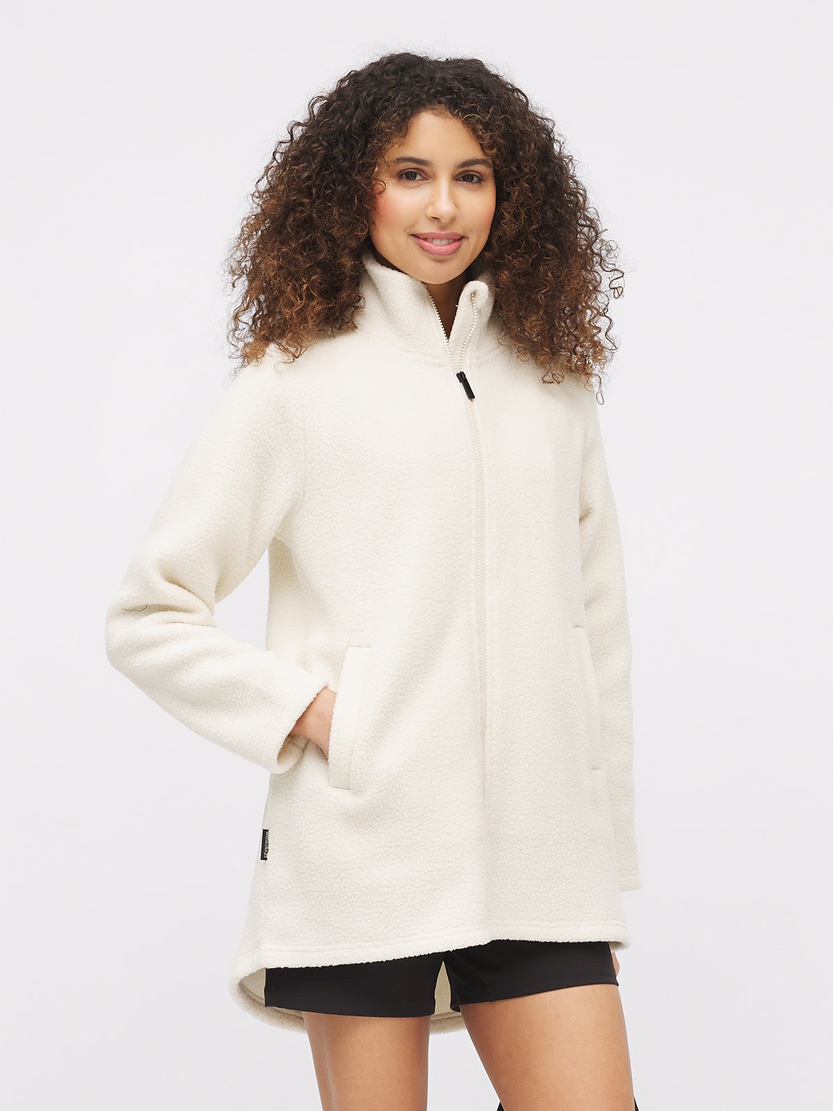 Twentyfour Mode Pile Coat D Gråhvit