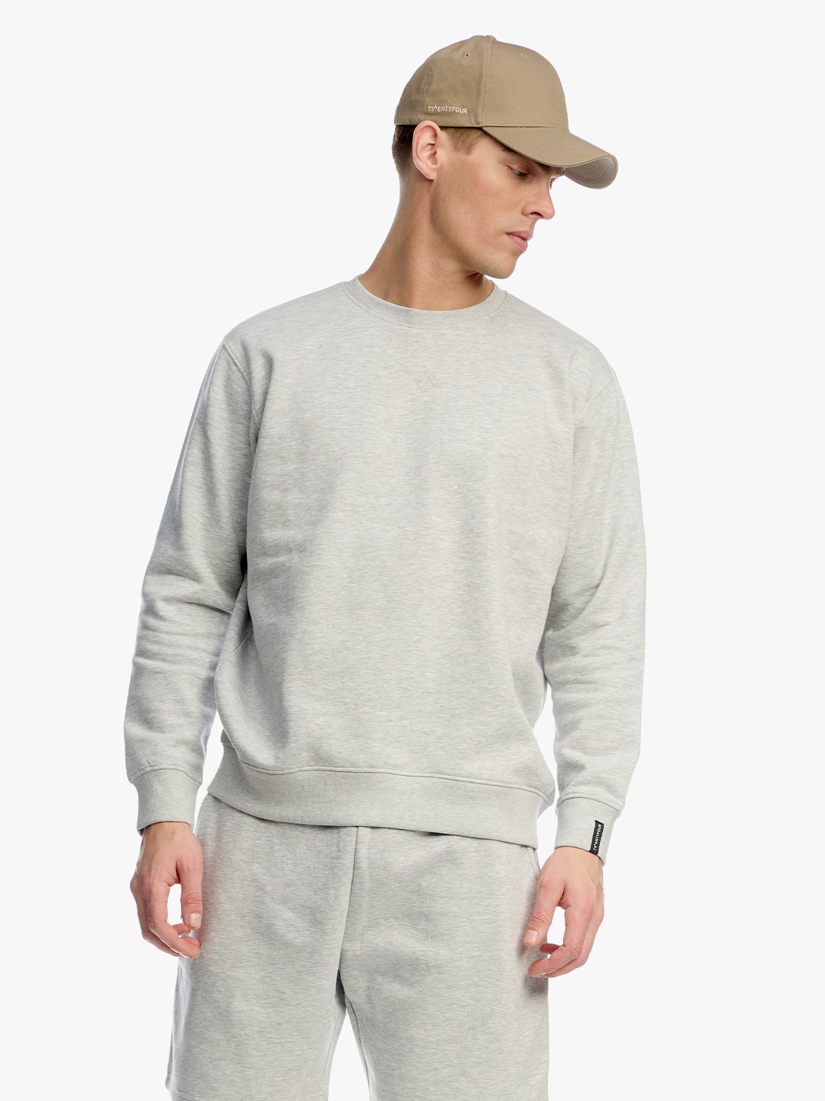 Twentyfour & Sweater U Lys Grå M