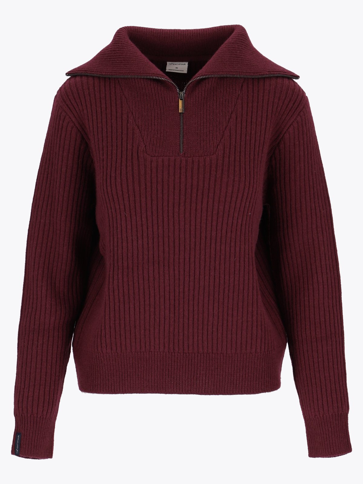 Twentyfour Mode Rib HZ Knit D M Burgunder