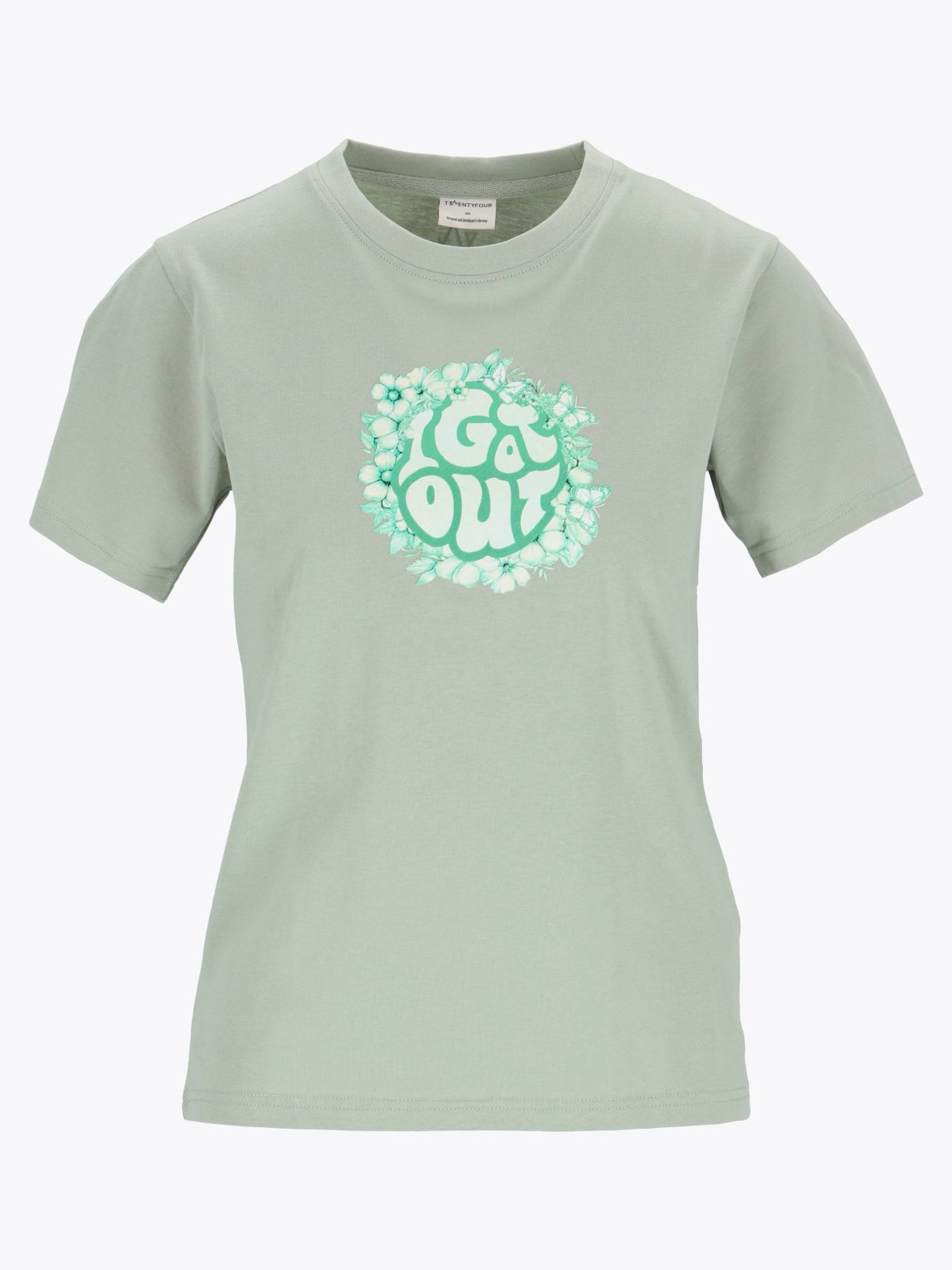 Twentyfour & IGO Flower T-skjorte D Grågrønn