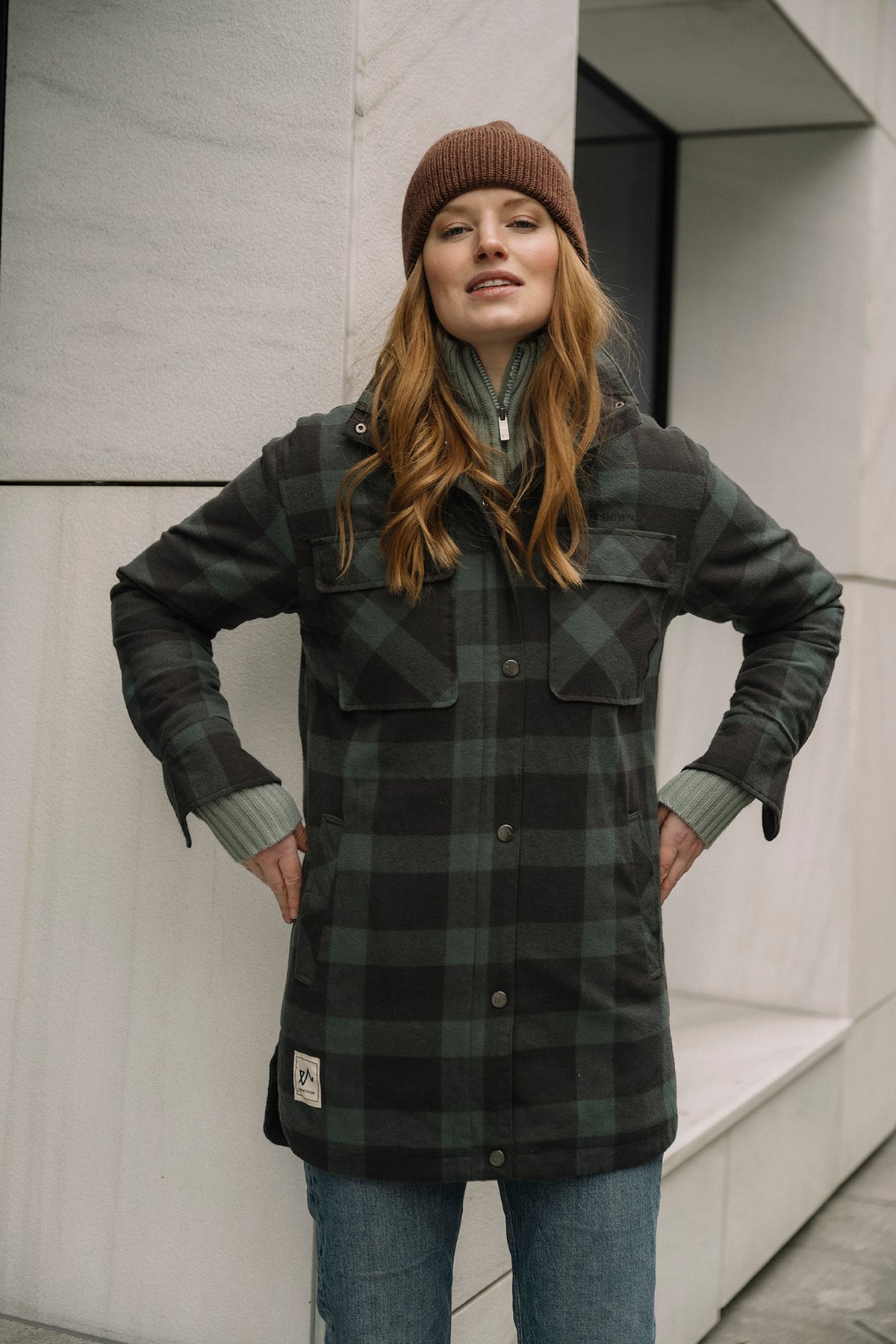 Twentyfour Finse Flannel Jakke D Mellomgrønn