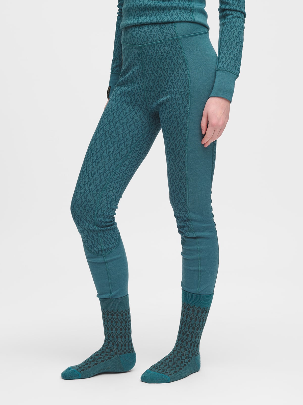 Twentyfour Aurora Aya Ull Tights D Blågrønn