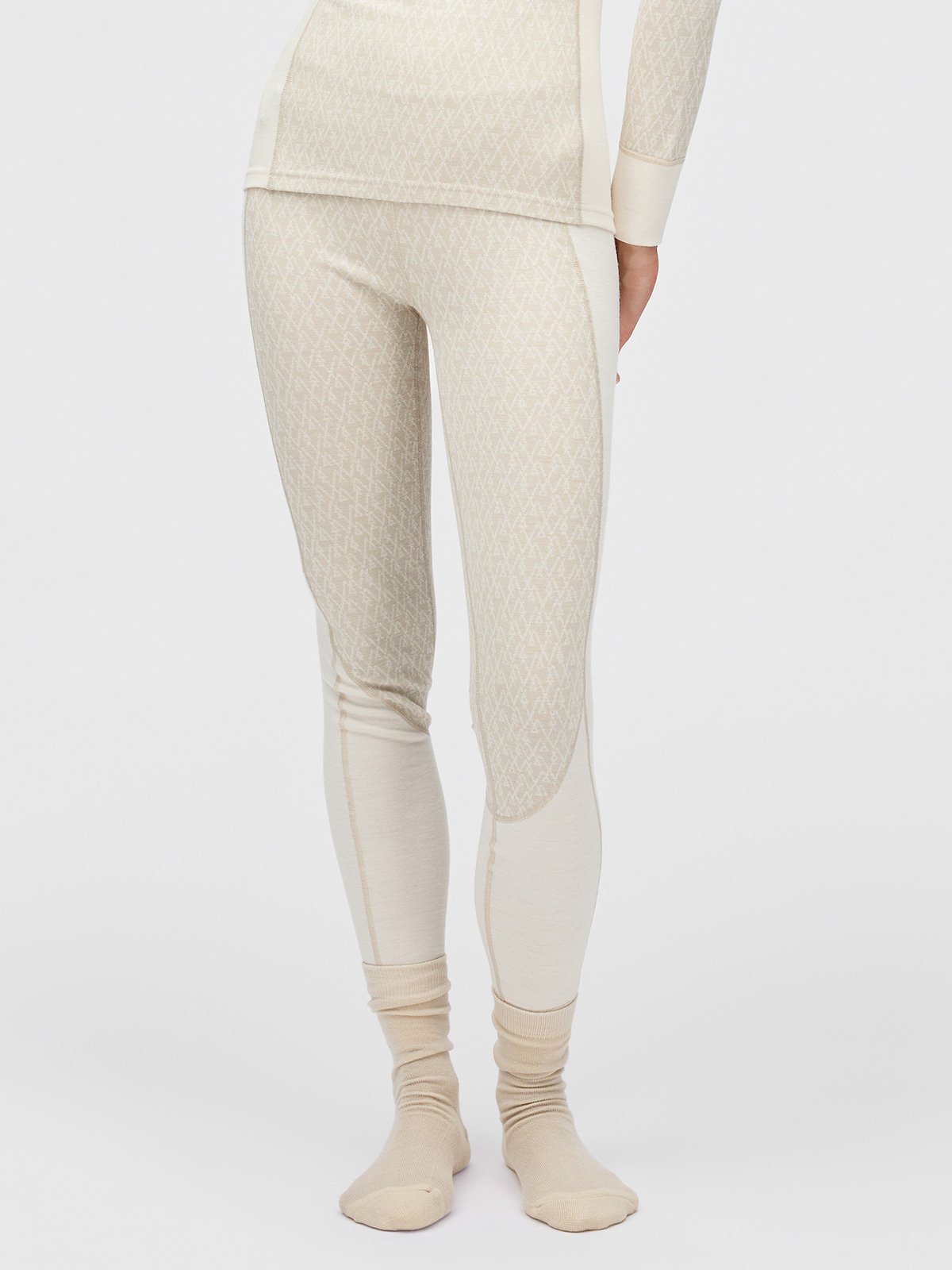 Twentyfour Aurora Aya Ull Tights D Gråhvit