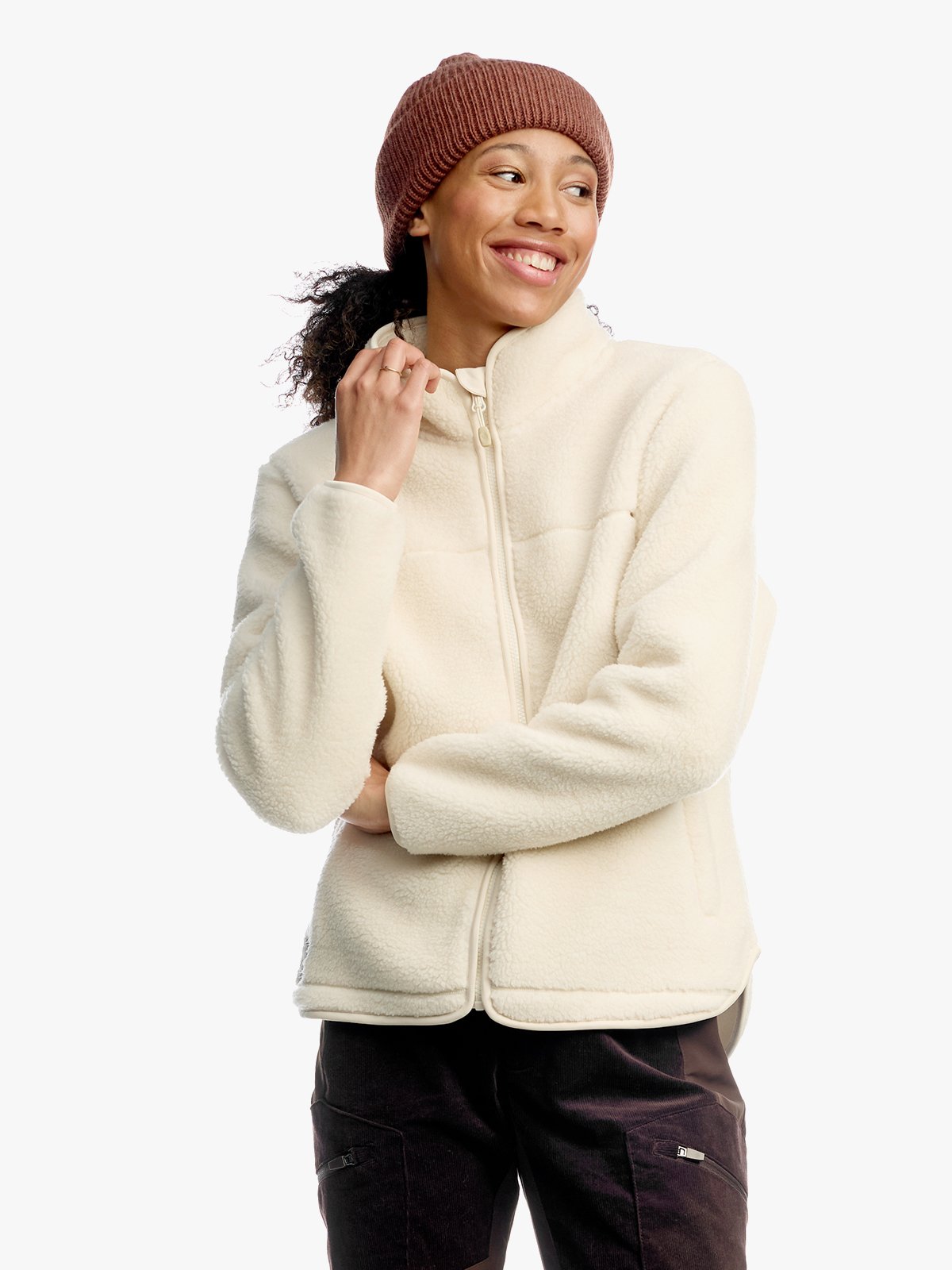 Twentyfour Finse LZ Sherpafleece D Gråhvit