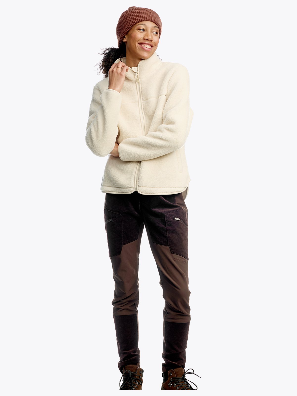 Twentyfour Finse LZ Sherpafleece D Gråhvit