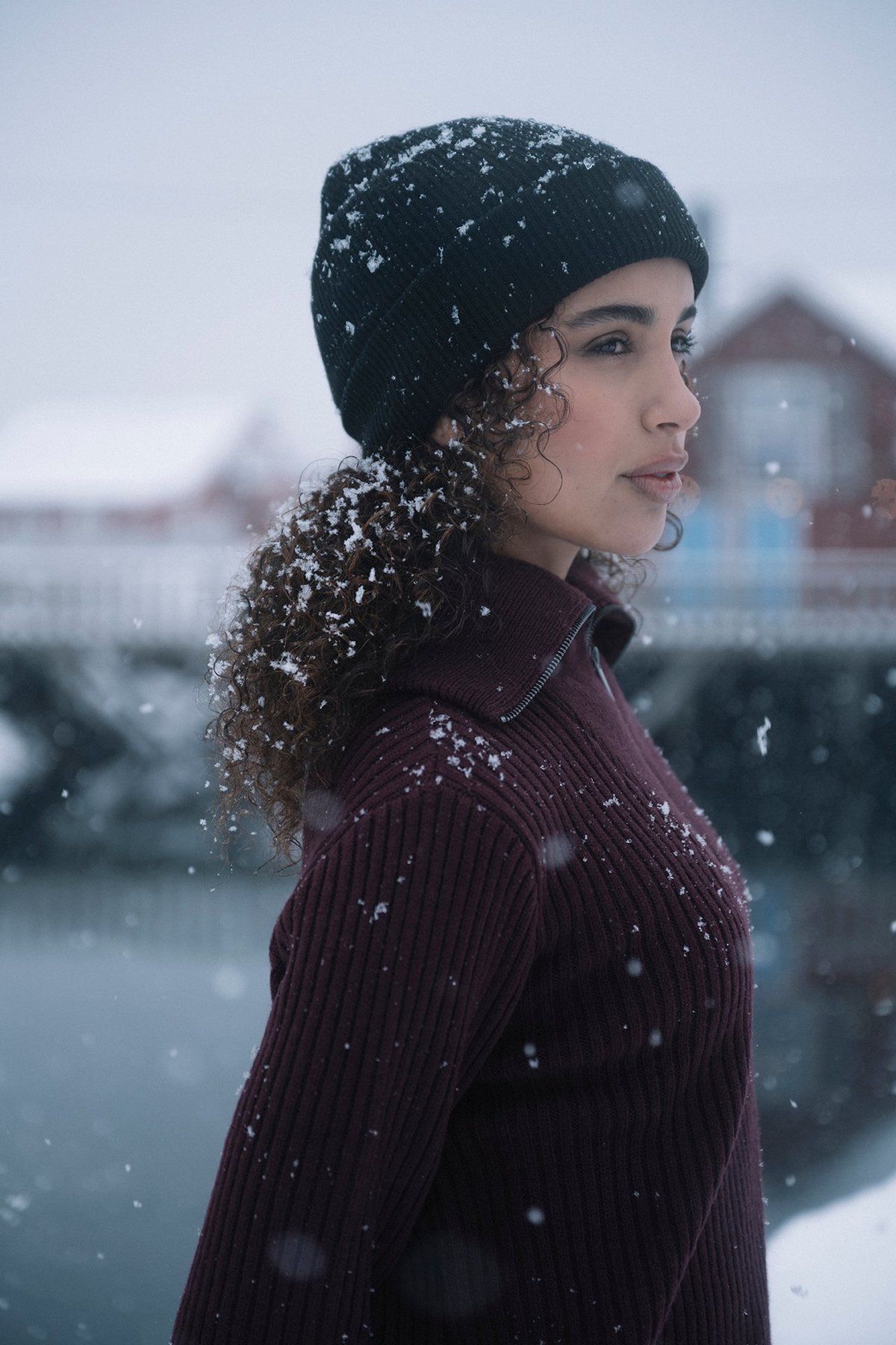 Twentyfour Mode Rib HZ Knit D M Burgunder