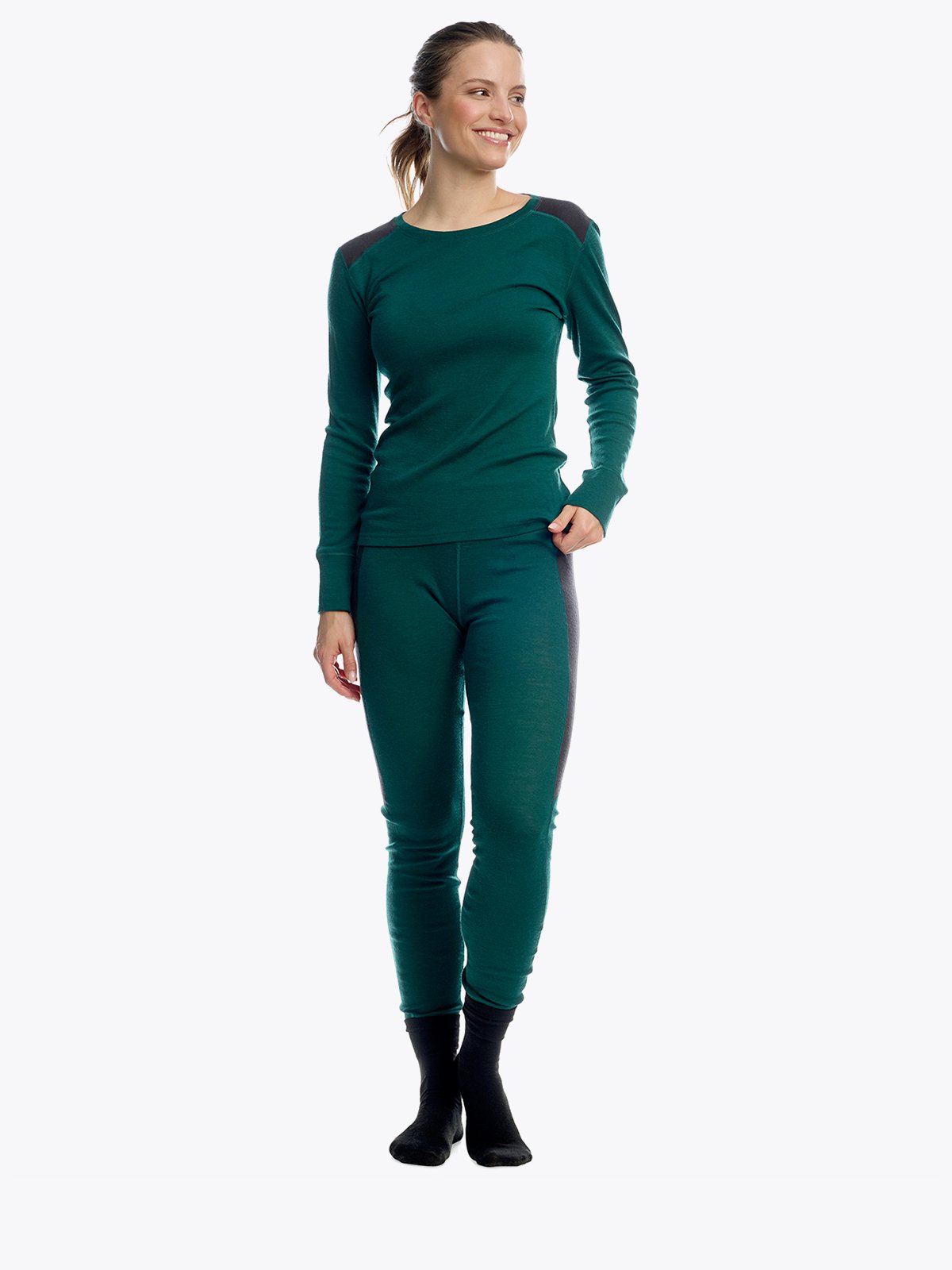 Twentyfour Finse Merino LS Topp D Mørk Grønn