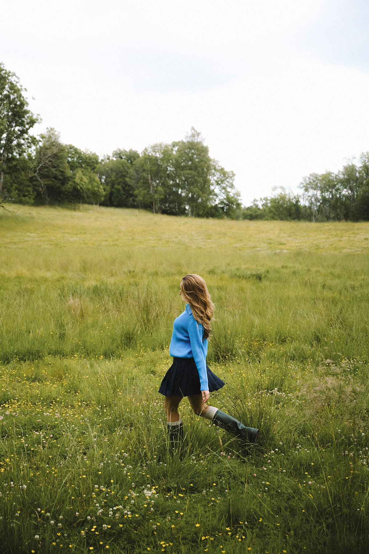 Twentyfour Mode Rib HZ Knit D Asurblå