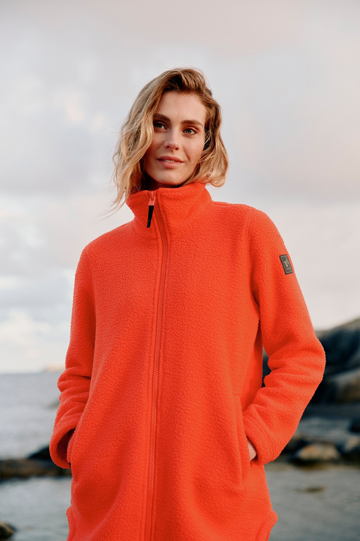 Twentyfour Mode Pile Jakke D Tomatrød