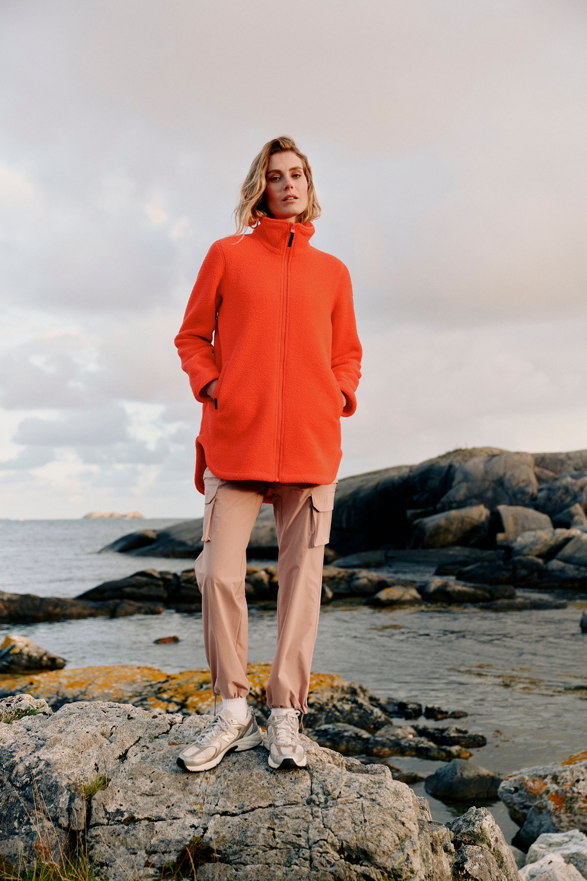 Twentyfour Mode Pile Jakke D Tomatrød