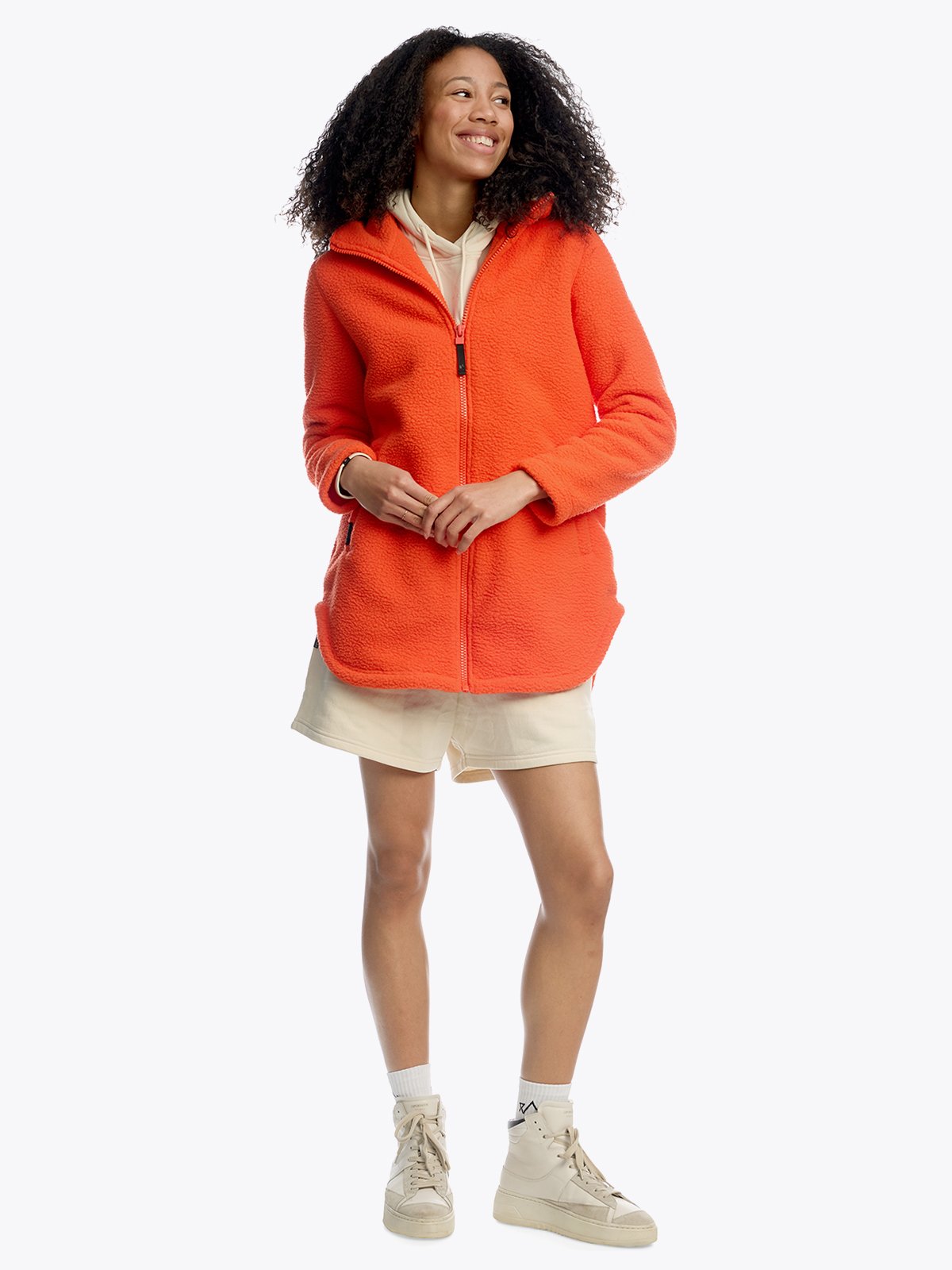 Twentyfour Mode Pile Jakke D Tomatrød