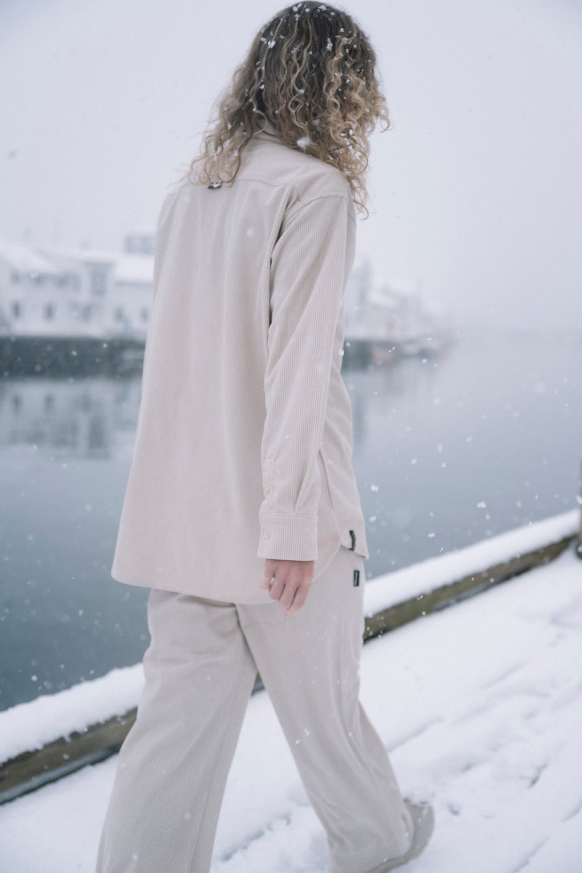 Twentyfour Mode Cord Skjorte D Gråhvit