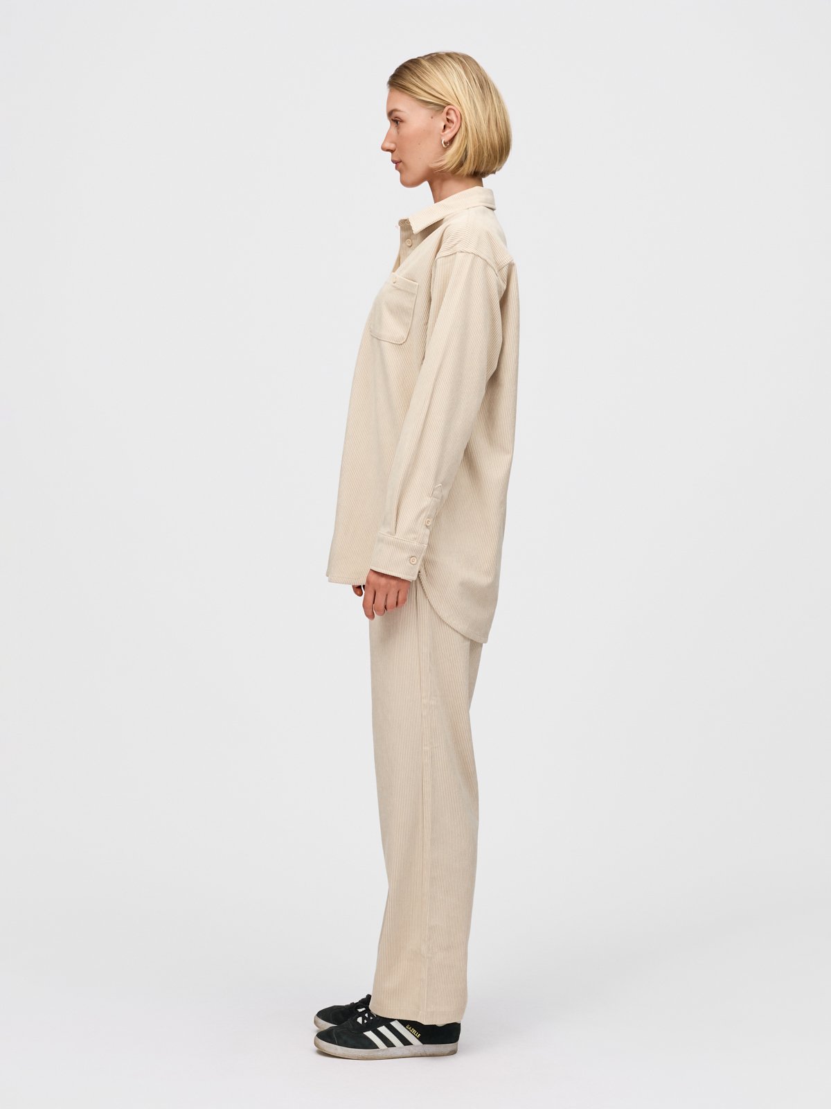 Twentyfour Mode Cord Skjorte D Gråhvit