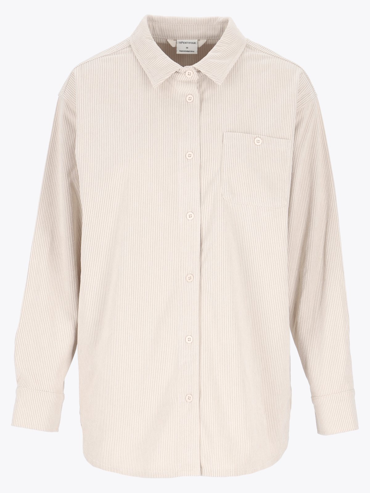 Twentyfour Mode Cord Skjorte D Gråhvit