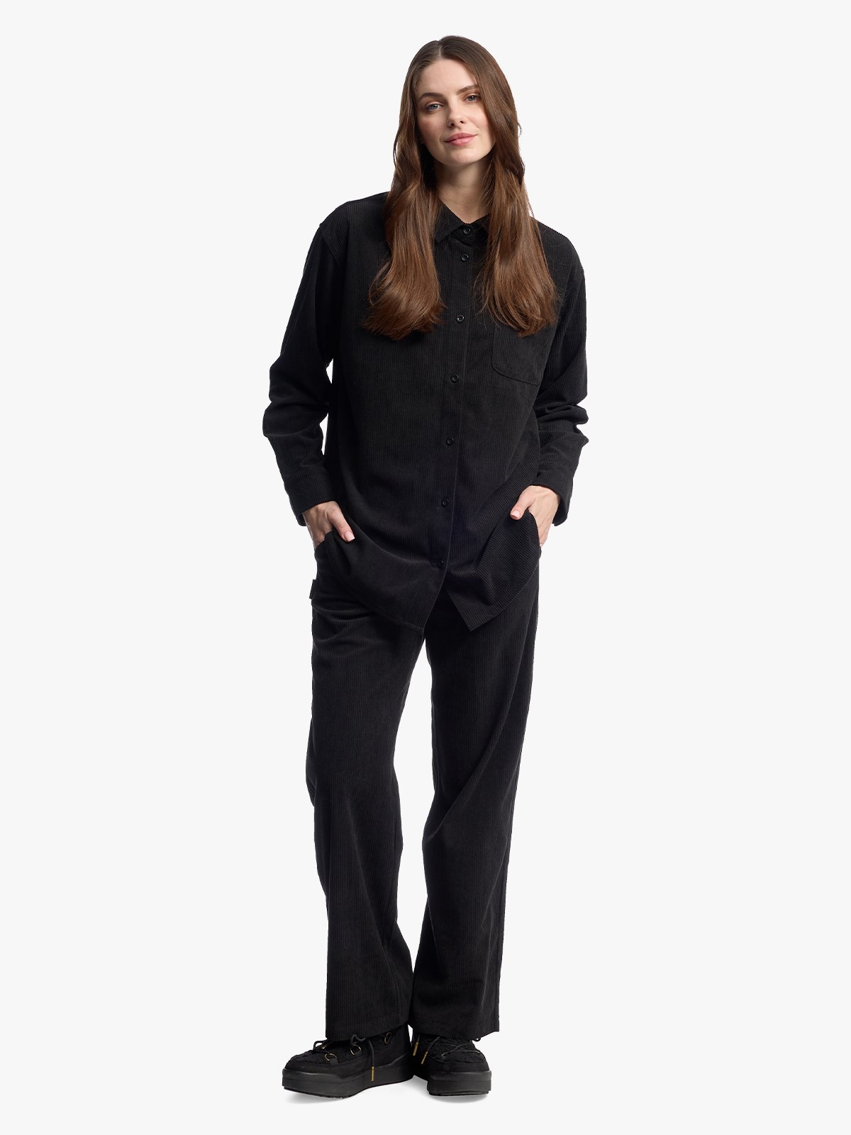 Twentyfour Mode Cord Skjorte D Sort