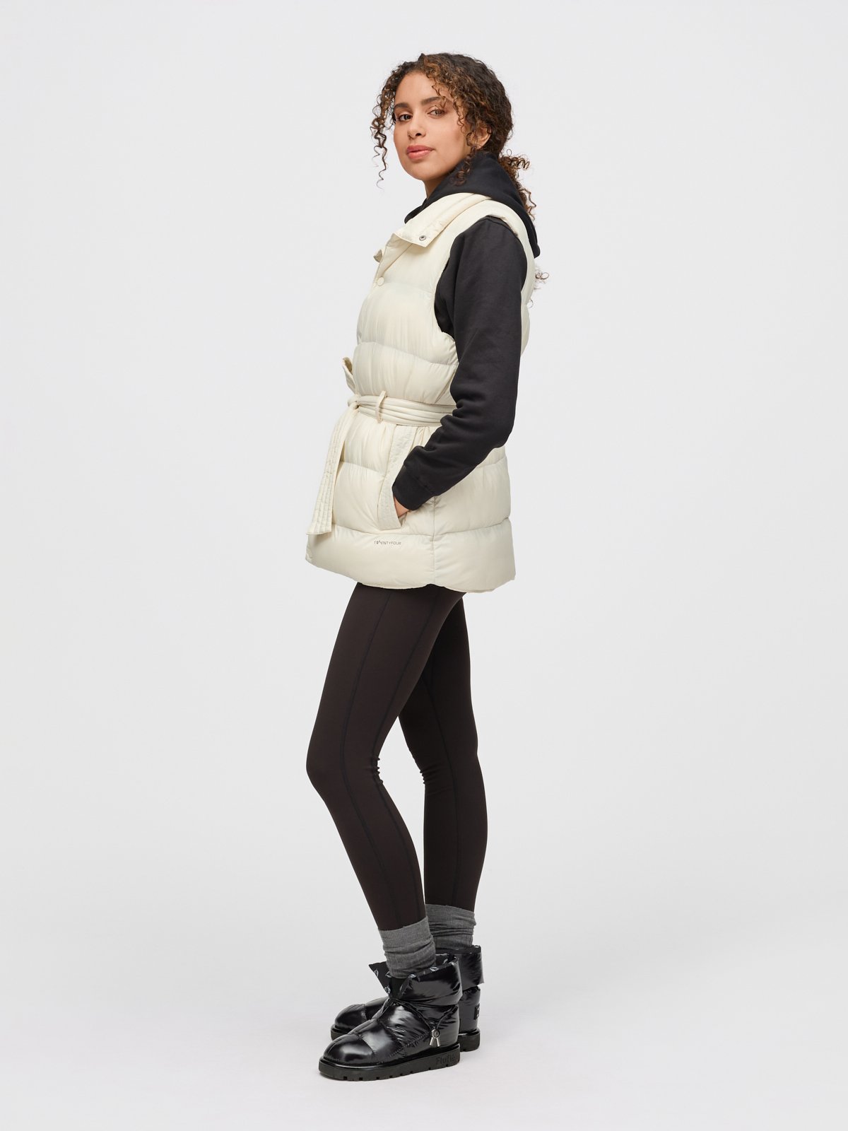 Twentyfour Mode Milla Padded Vest D Gråhvit