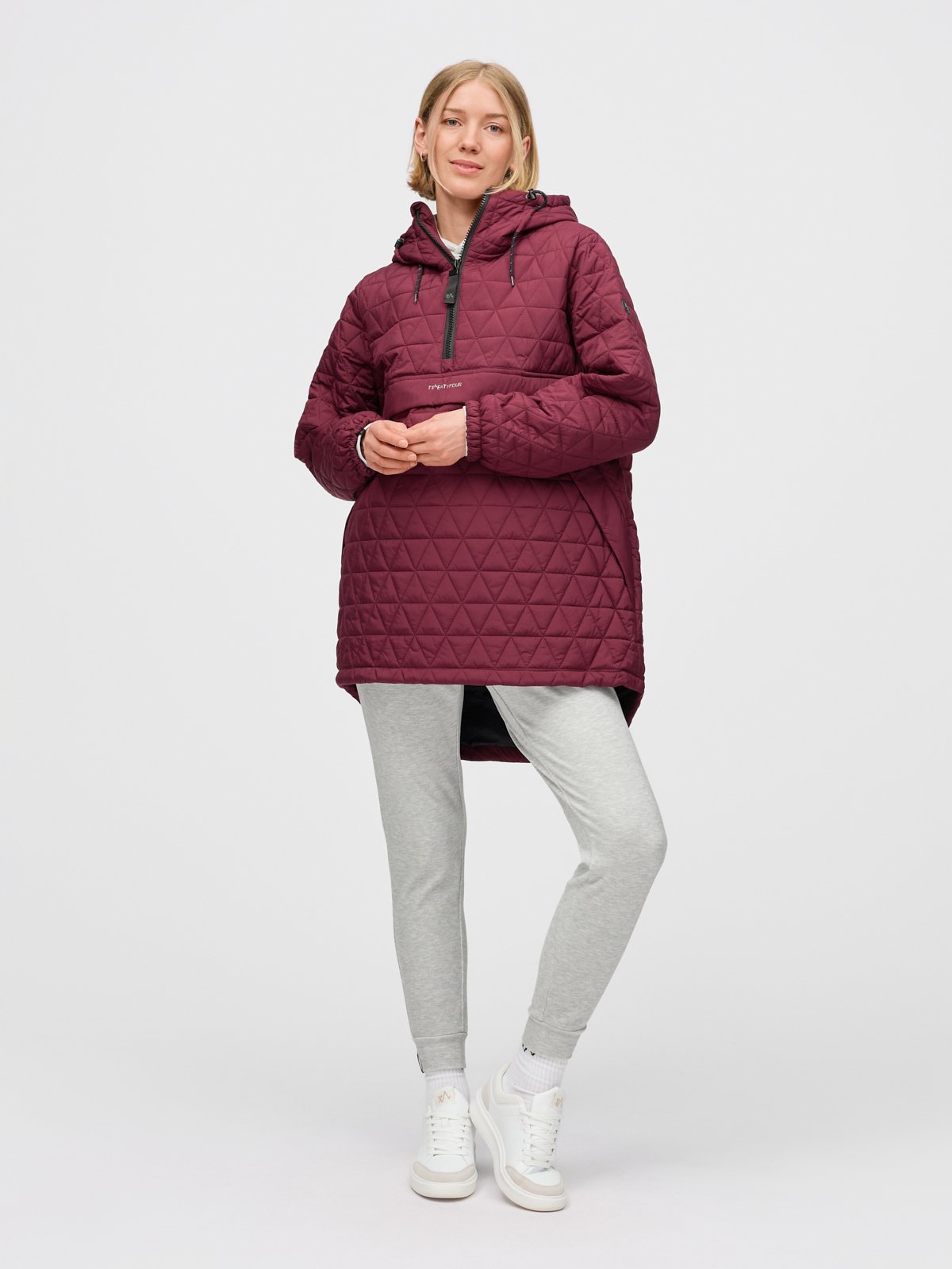 Twentyfour Mode Quilted Anorak D M Burgunder