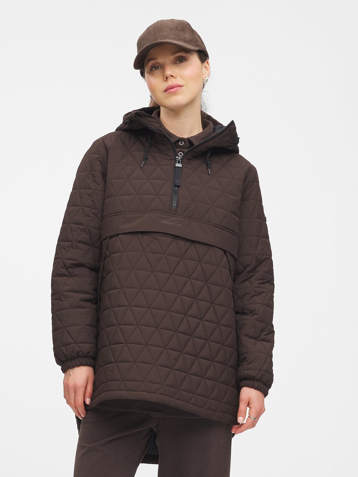 Twentyfour Mode Quilted Anorak D Mørk Brun