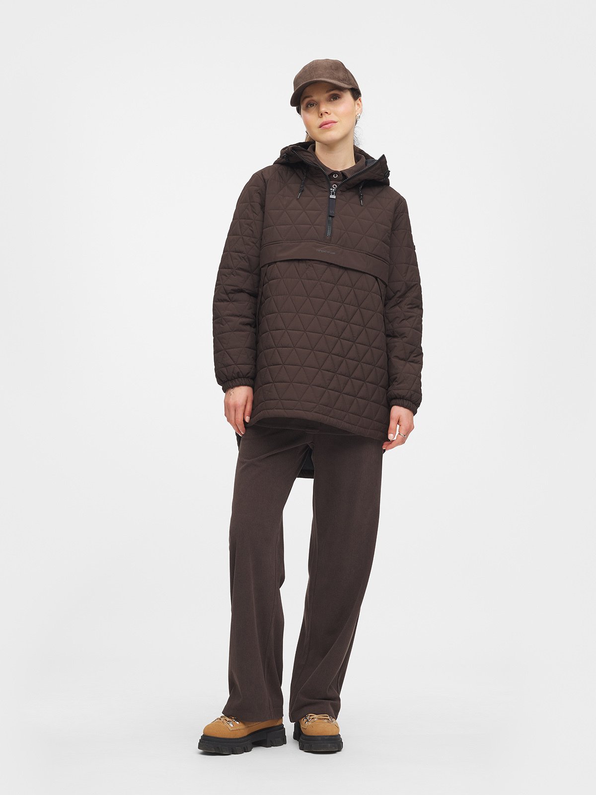 Twentyfour Mode Quilted Anorak D Mørk Brun