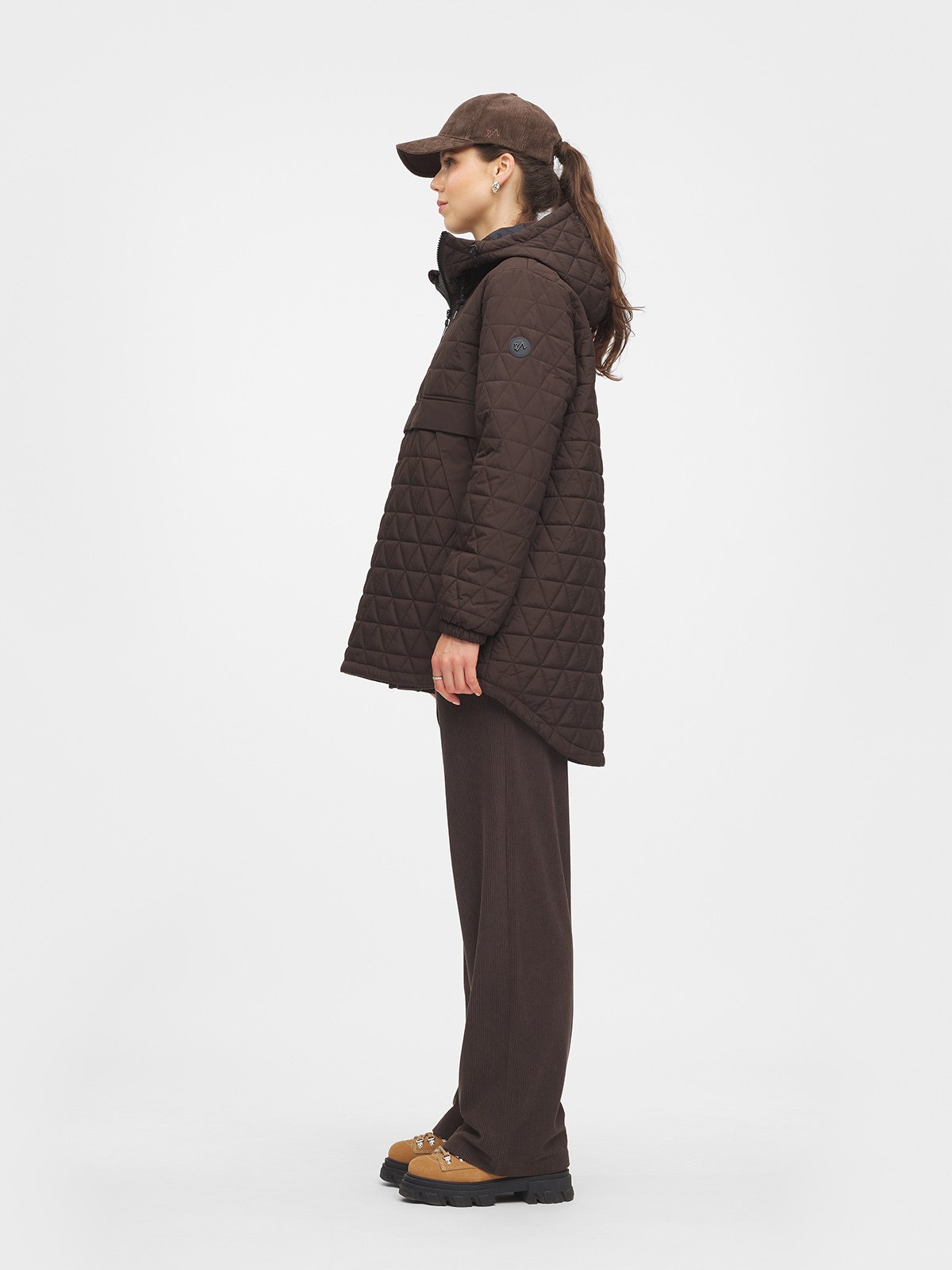 Twentyfour Mode Quilted Anorak D Mørk Brun