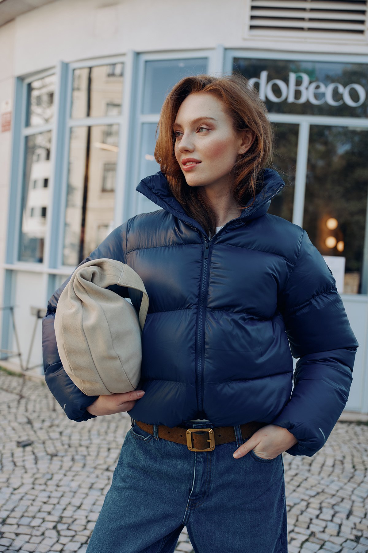 Twentyfour Mode Ava Puffy Jakke D Marine