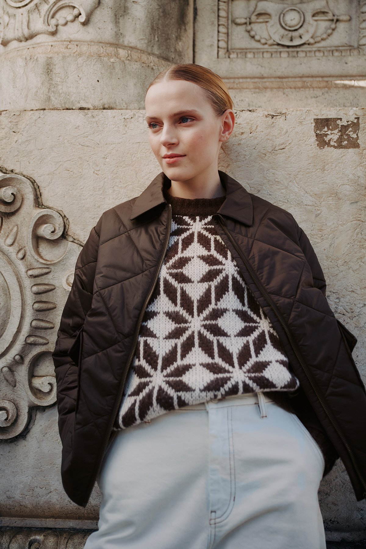Twentyfour Mode Nora Quilted Jakke D Mørk Brun