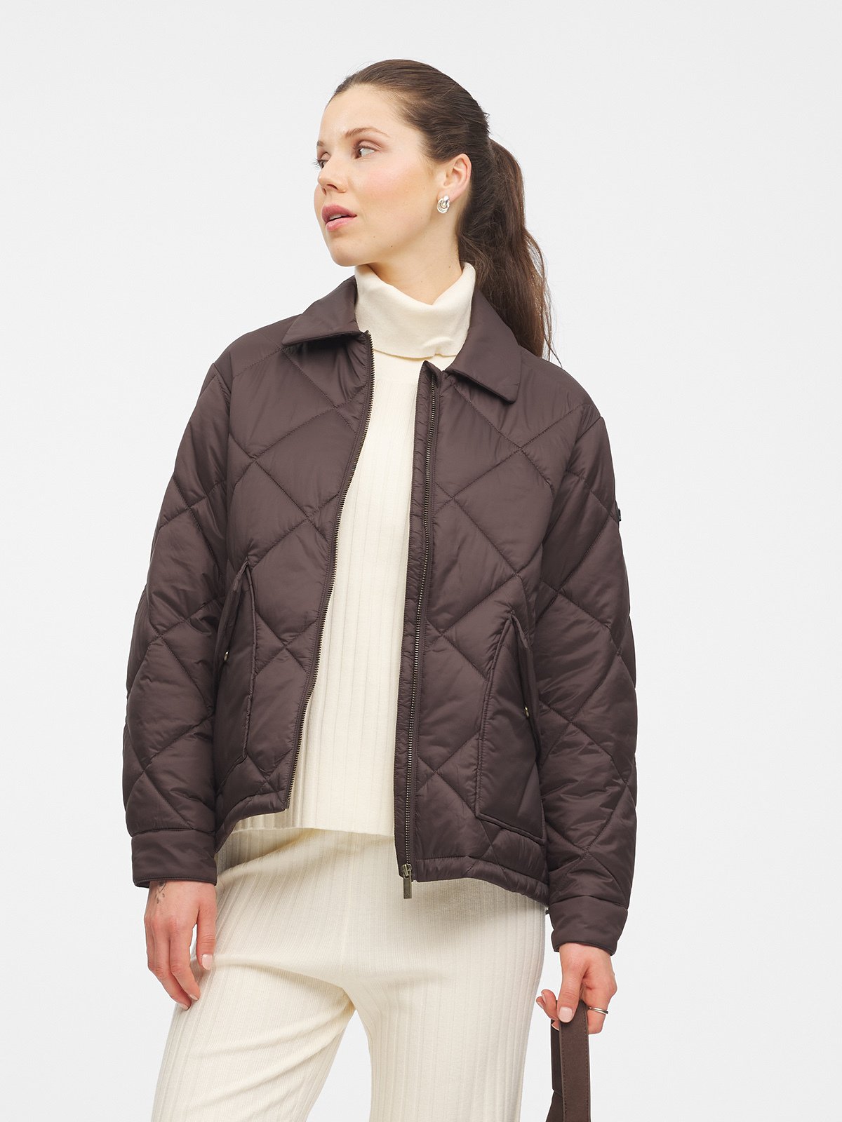 Twentyfour Mode Nora Quilted Jakke D Mørk Brun