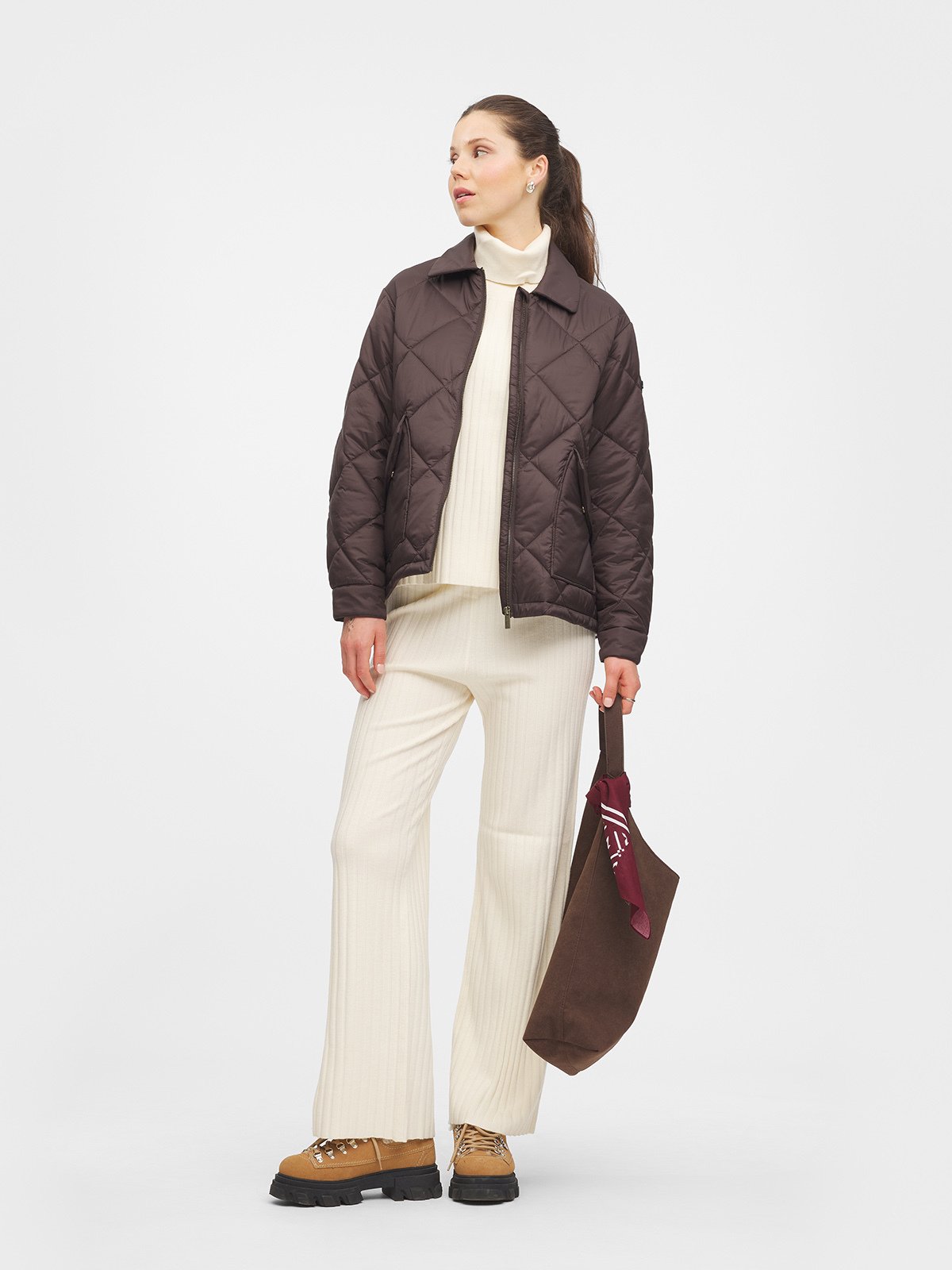 Twentyfour Mode Nora Quilted Jakke D Mørk Brun