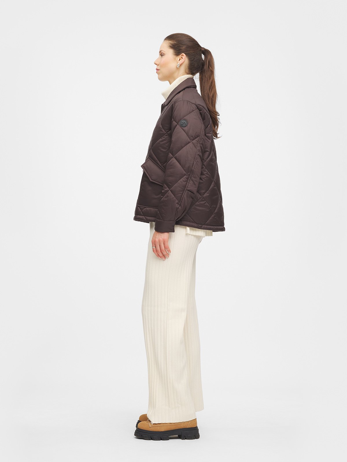 Twentyfour Mode Nora Quilted Jakke D Mørk Brun