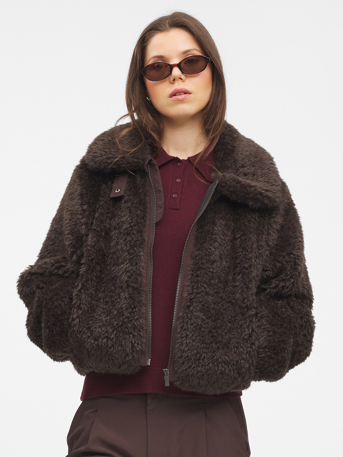 Twentyfour Mode Teddy Jakke D Mørk Brun