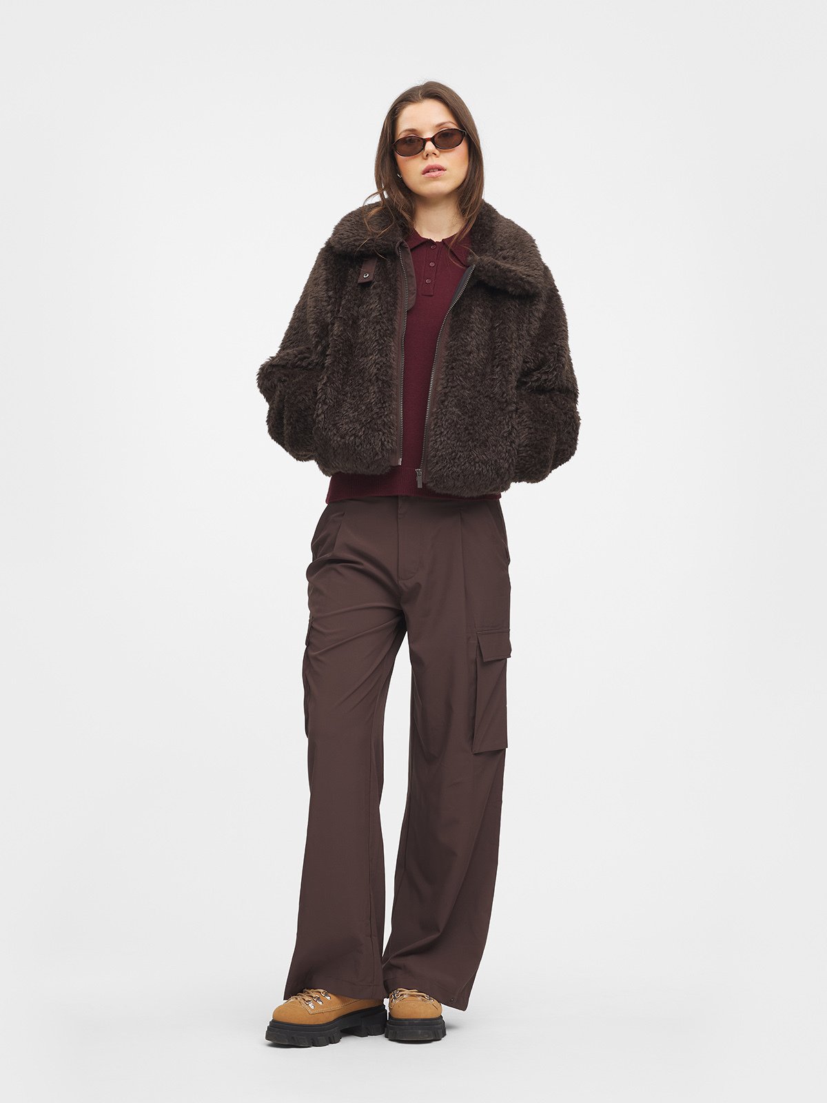 Twentyfour Mode Teddy Jakke D Mørk Brun