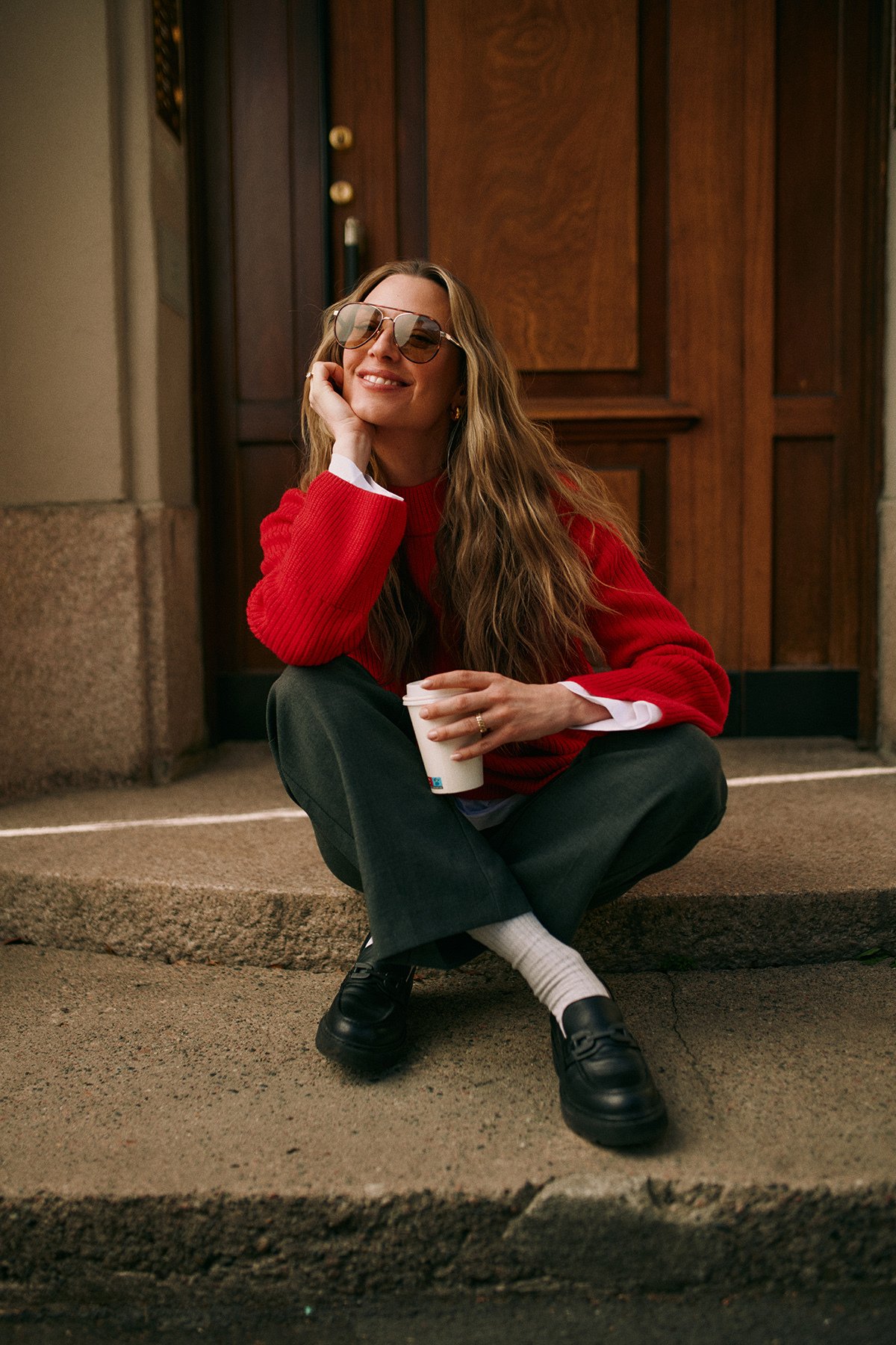 Twentyfour Mode Marte Cozy Strikk Klar Rød