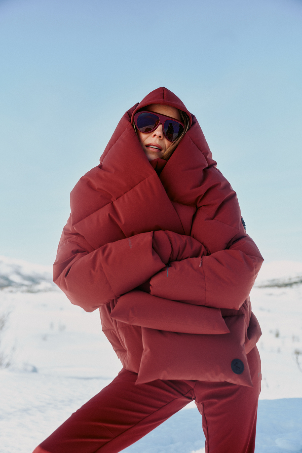 Twentyfour Nina Puffer Skjerf Tranebær