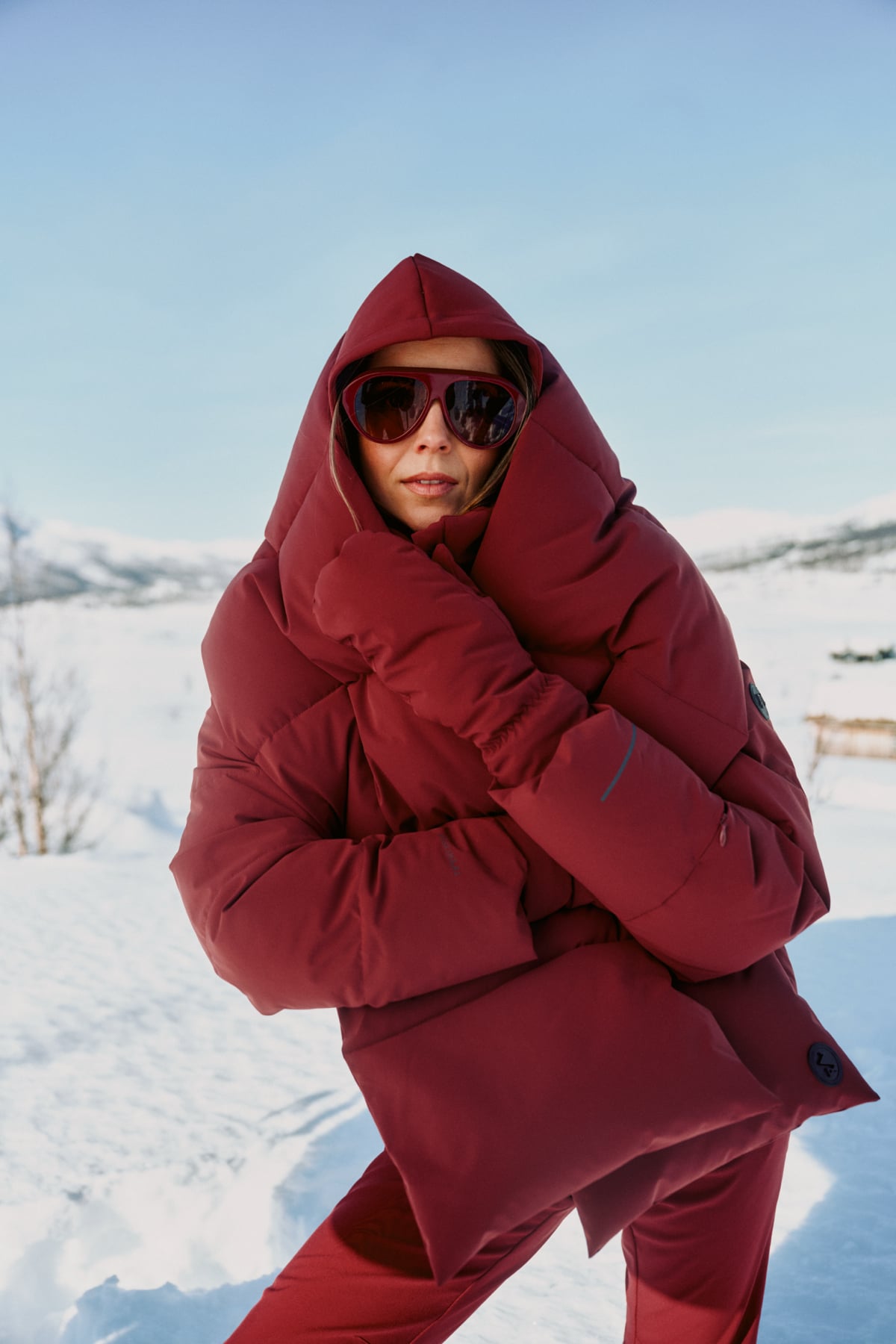 Twentyfour Nina Puffer Skjerf Tranebær