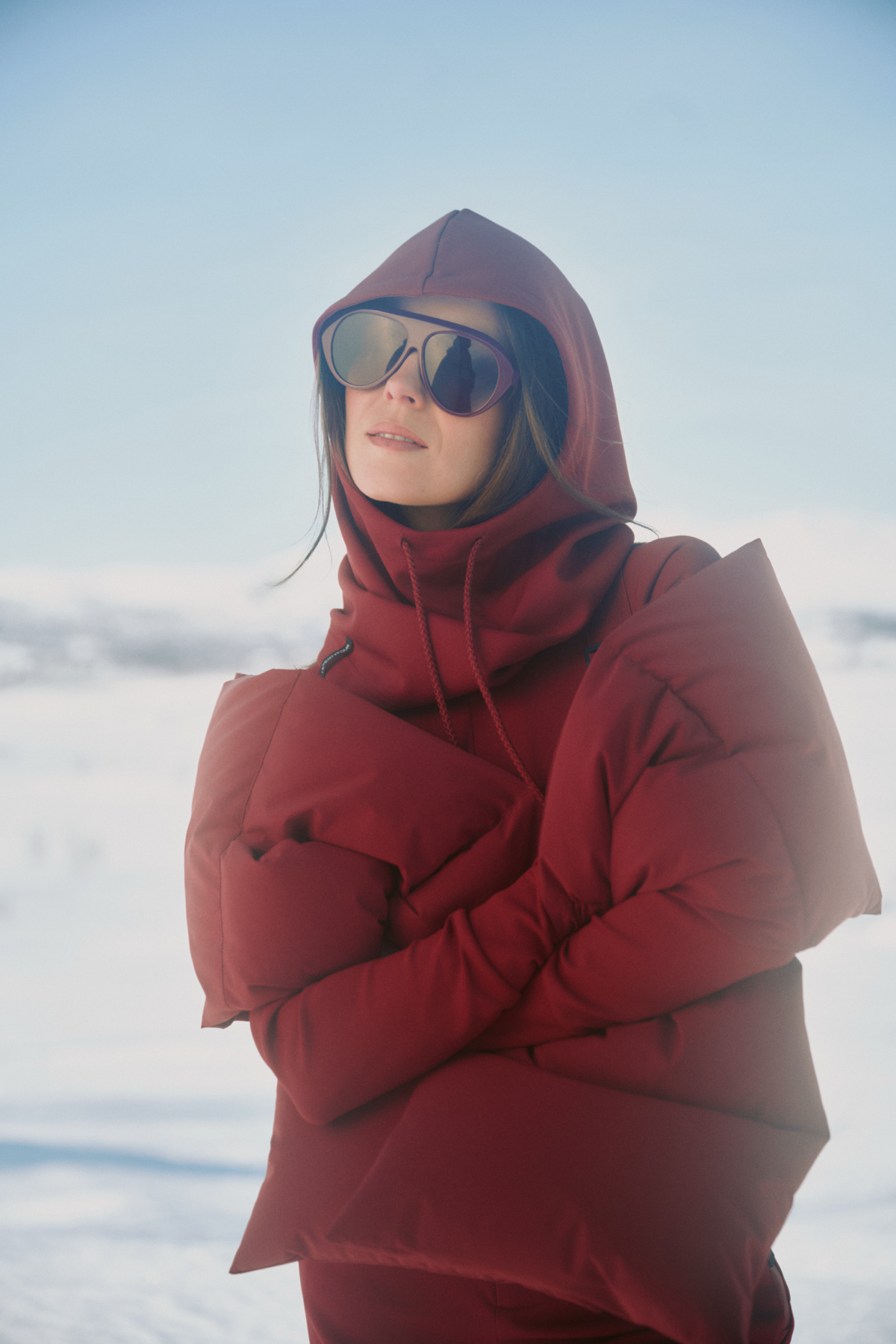 Twentyfour Nina Puffer Skjerf Tranebær