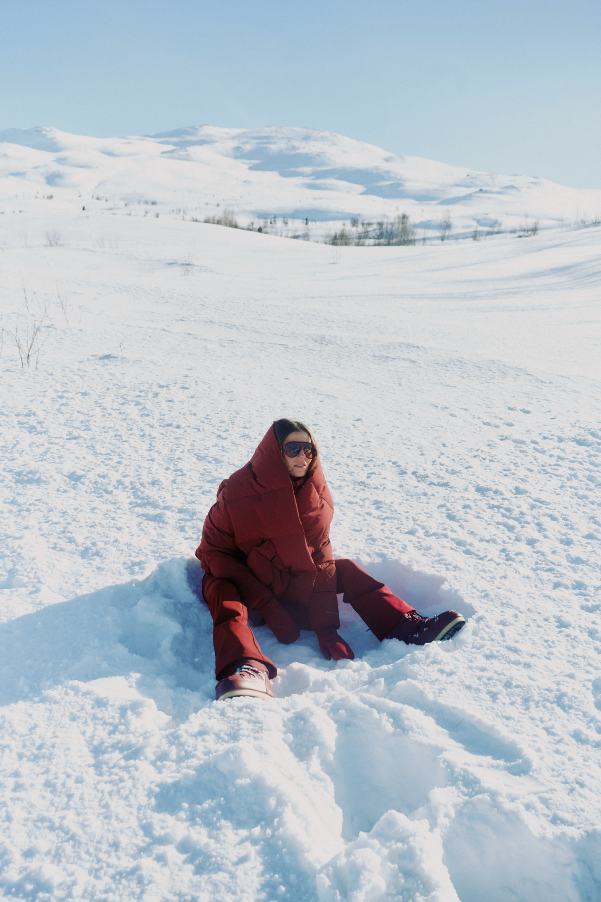 Twentyfour Nina Puffer Skjerf Tranebær