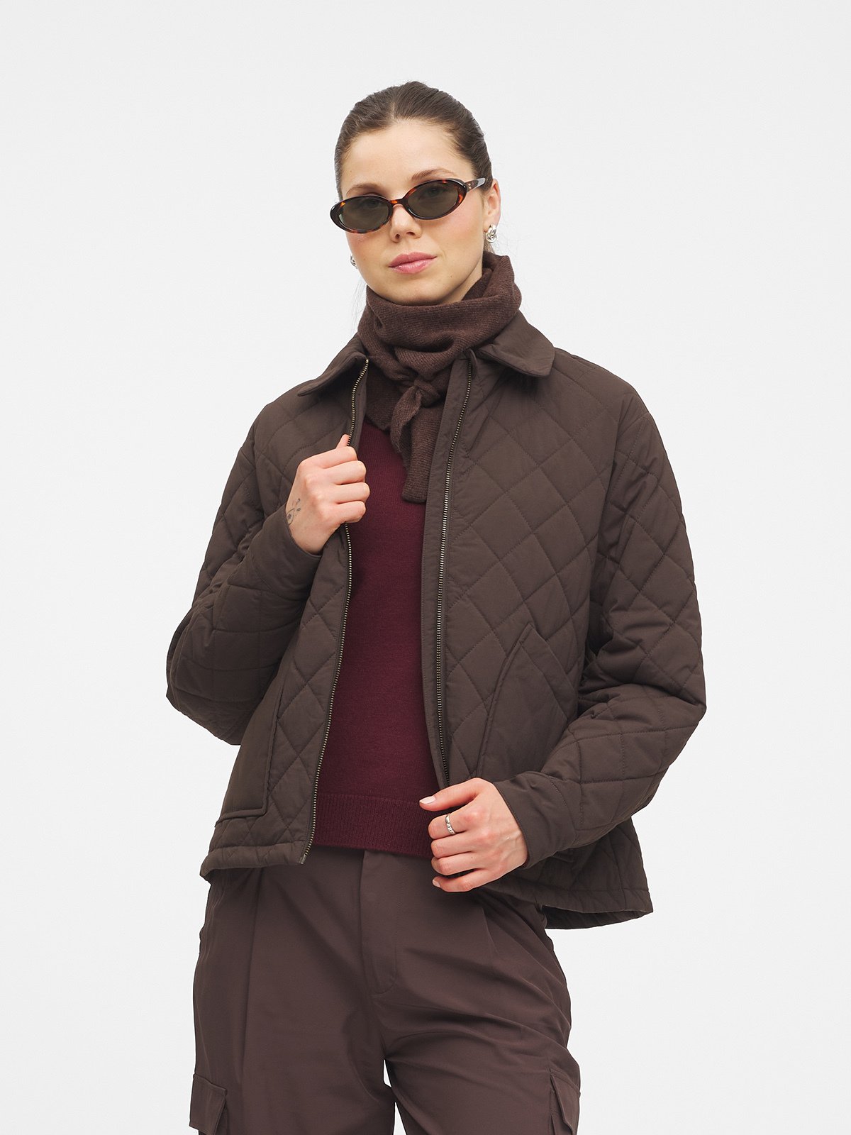Twentyfour Marte Quilted Jakke D Mørk Brun