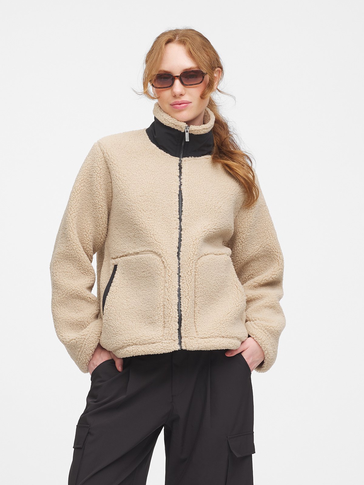 Twentyfour Popsi Pile Jakke D Beige/Sort