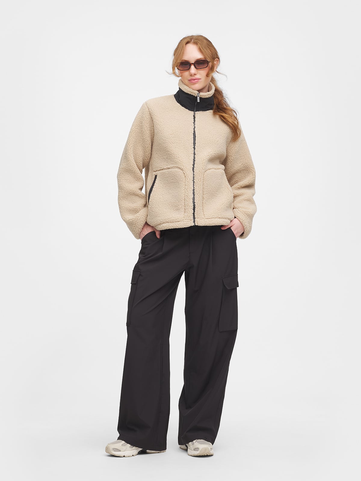 Twentyfour Popsi Pile Jakke D Beige/Sort