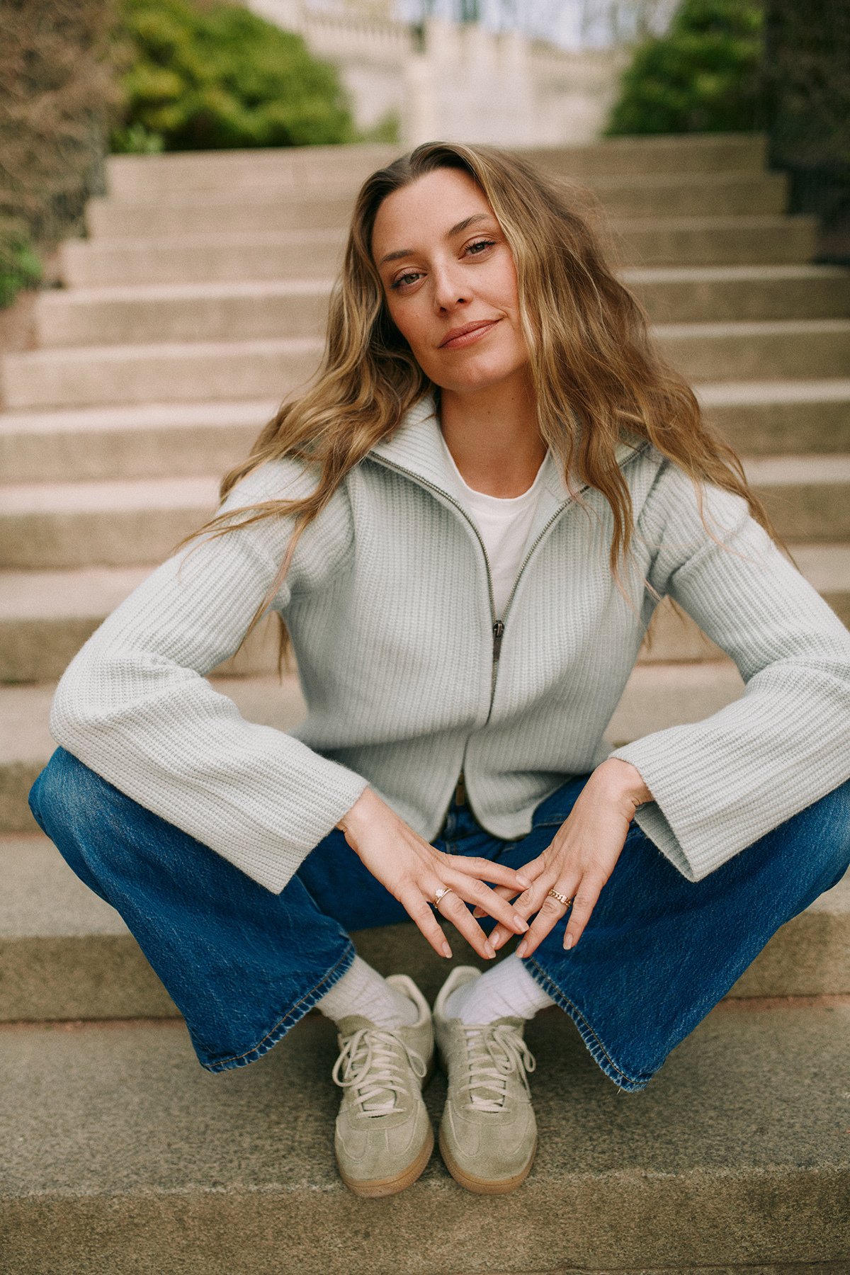 Twentyfour Mode Marte Ull cardigan Støvet Mint