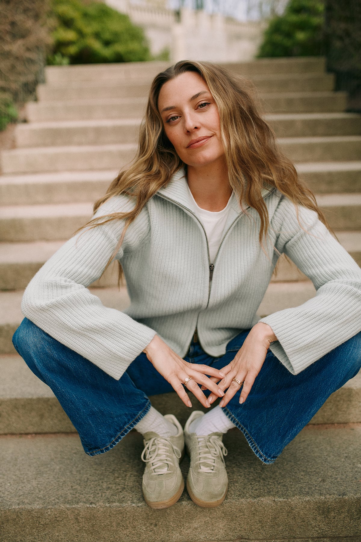 Twentyfour Mode Marte Ull cardigan Støvet Mint