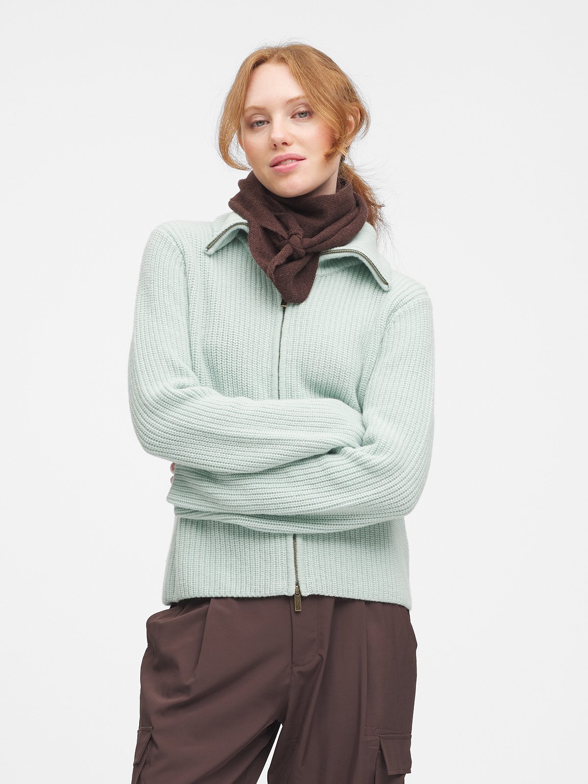 Twentyfour Mode Marte Ull cardigan Støvet Mint