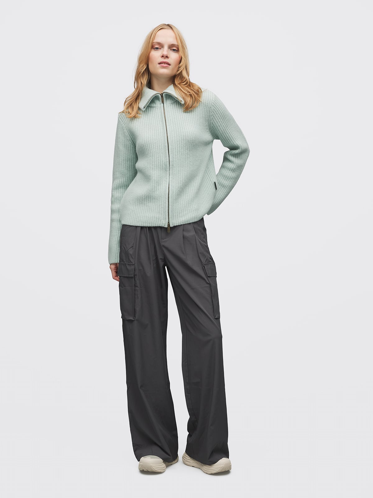Twentyfour Mode Marte Ull cardigan Støvet Mint