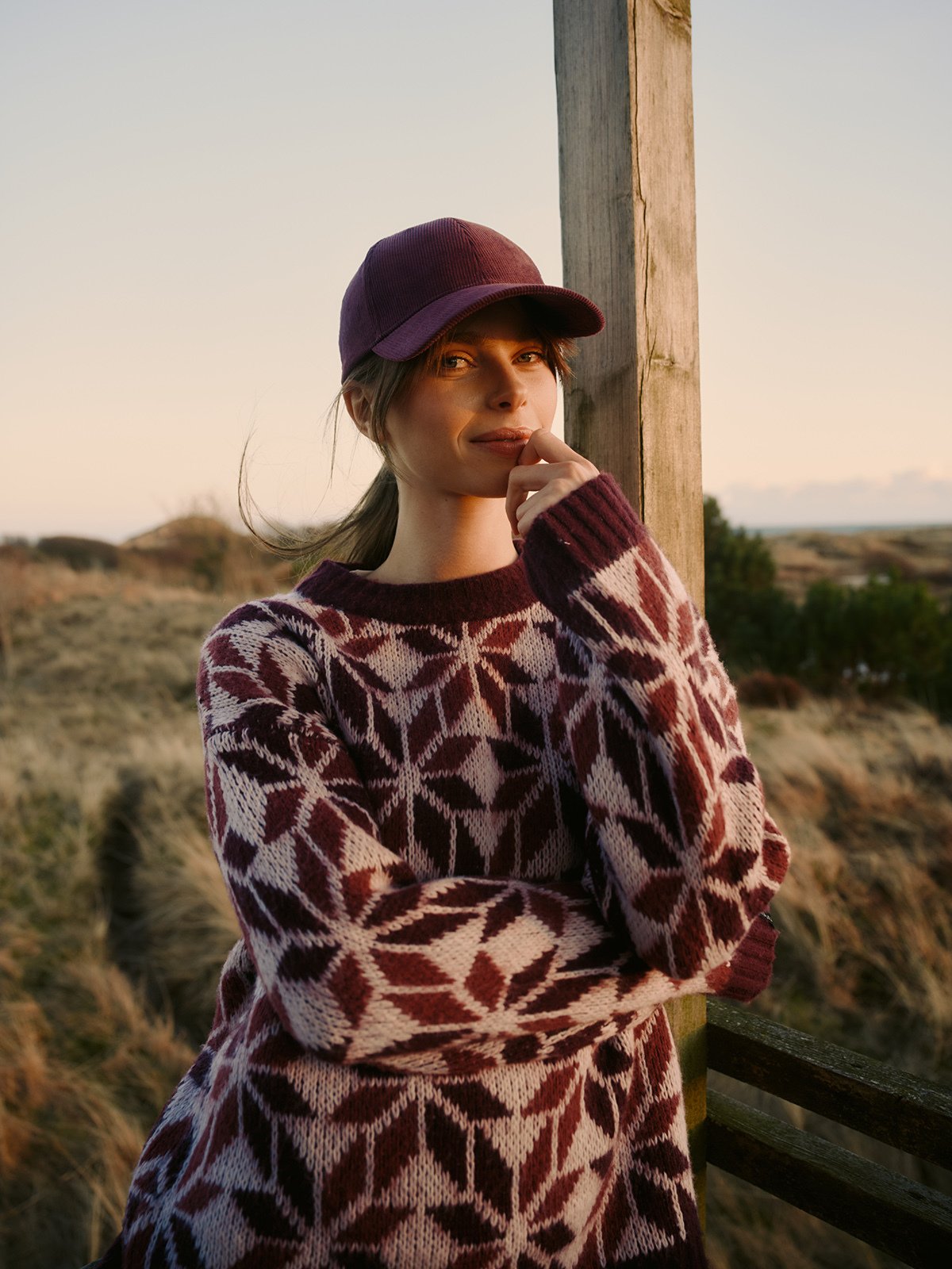 Twentyfour Mode Cord Cap M Burgunder