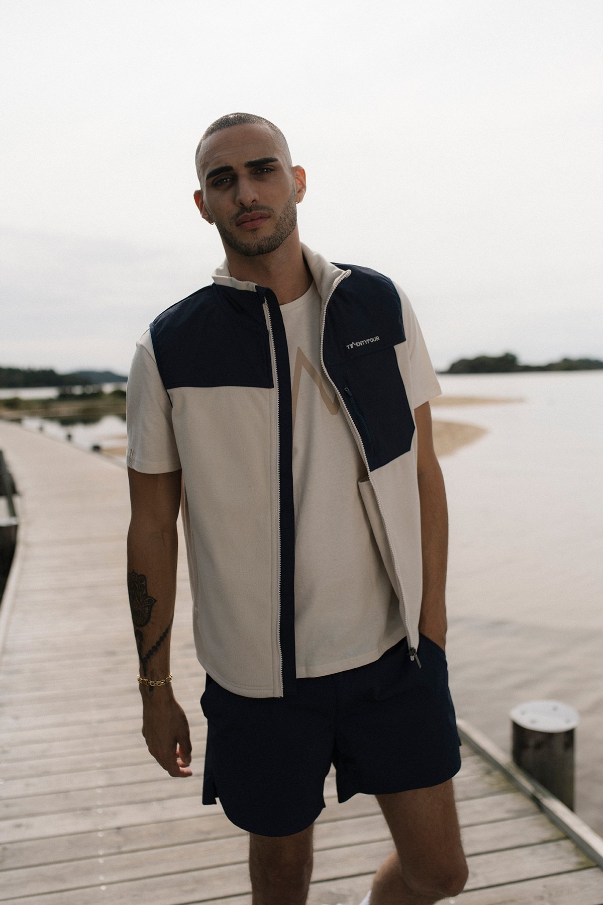 Twentyfour Mode WP Fleece Vest H Gråhvit