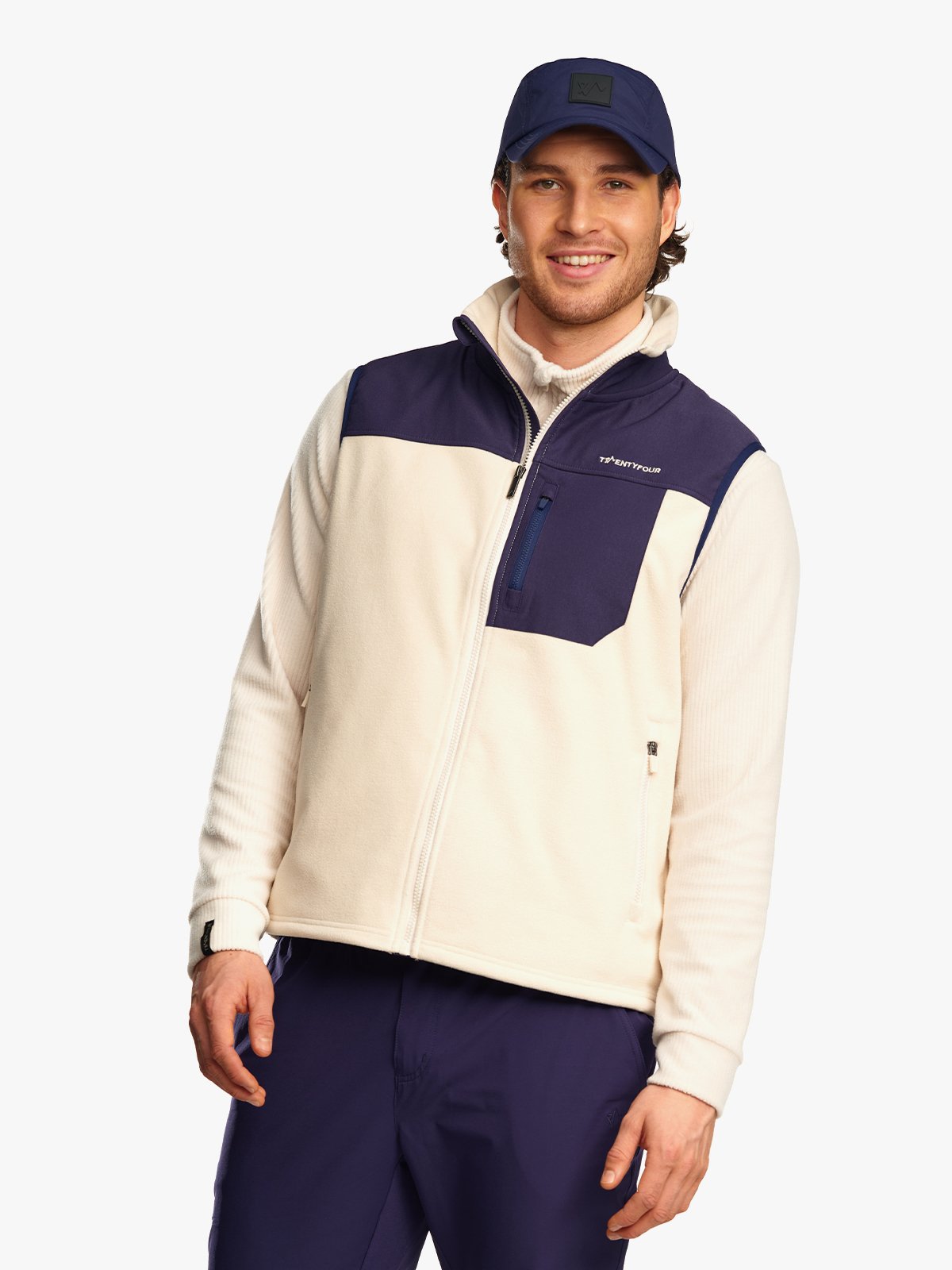 Twentyfour Mode WP Fleece Vest H Gråhvit