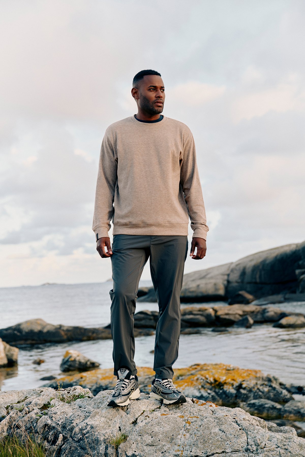 Twentyfour Mode Comfy Genser H Mørk Beige