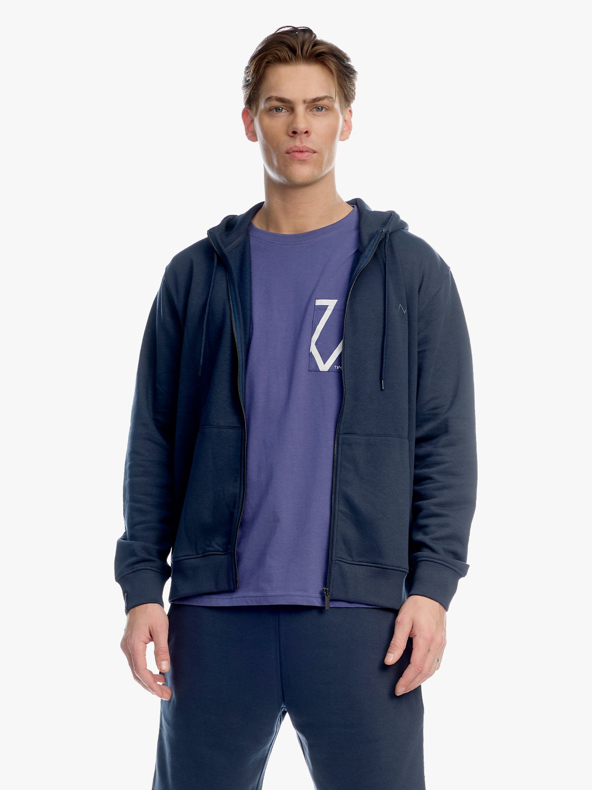 Twentyfour & Zip Hoodie U Marine